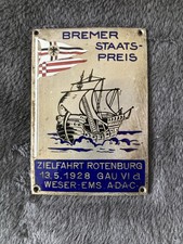ADAC Plakette Bremer Staats Preis 1928 Motorrad Original Oldtimer