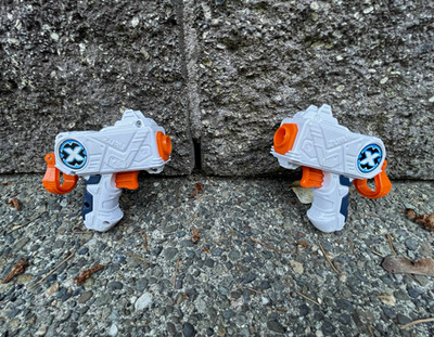 ZURU X-Shot Mini Dart Blaster Pistols, White/Orange, Lot of 2