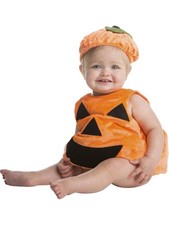 Infant Boys Orange Jack-O-Lantern Pumpkin Halloween Costume Jumpsuit 6-12M