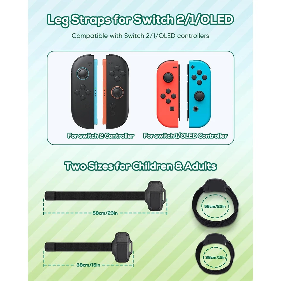 For Nintendo Switch/OLED Joy-Con Leg Straps Controller Ring Fit Adventure - Image 4 of 4