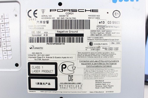 Conjunto de unidad principal de radio estéreo Am-Fm 13-16 Porsche Boxster 2,7 L 99164513404 - Imagen 7 de 12