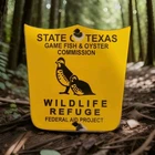 Vintage Texas Game Fish Porcelain Sign Wildlife Refuge Federal Project 6"X 6" US