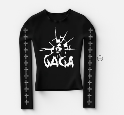 トップス Lady Gaga MAYHEM Square Long Sleeve Tee Lady Gaga Mayhem Graphic T-Shirt Cross Sleeve Official Merch XL X