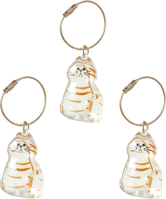 3Pcs Katze Haar Sammler Keychain transparent