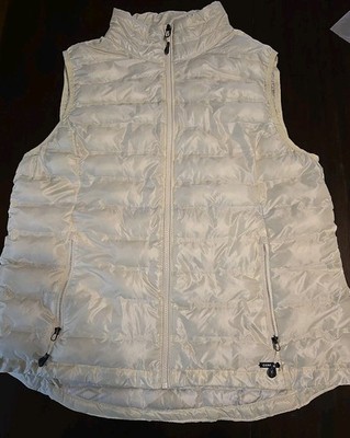 Gerry Women's Quilted Vest White /Cream/Ivory Size XL Pockets Full Zip EUC