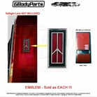 1986-88 Cutlass CORRECT RED Color Metal Base Tail light Lens ROCKET EMBLEM each
