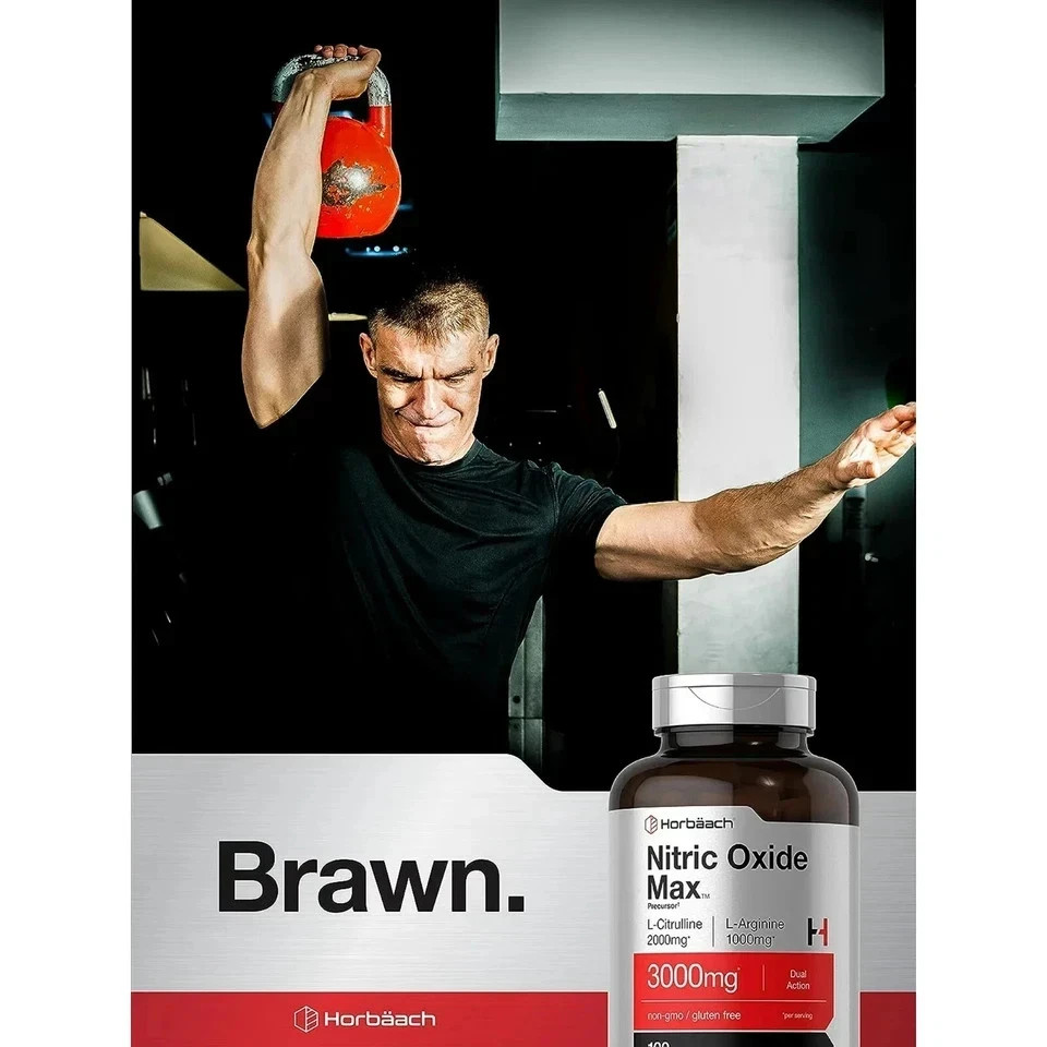 Nitric Oxide Booster L-Arginine, L-Citrulline 3000mg 120 Caps HIGHEST POTENCY