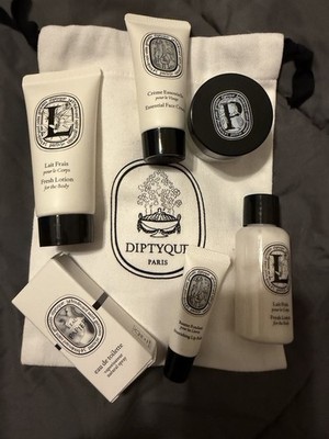 Diptyque 6 New Products: Fresh Lotion X2, Face Cream, Lip Balm, Body Polish +Bag