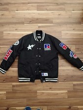 Russell Athletic x A Bathing Ape Black Stadium Jacket L Logo Print