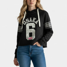 Superdry SDNY OKAKA Hoodie Women XS Black Cropped Pullover Athleisure