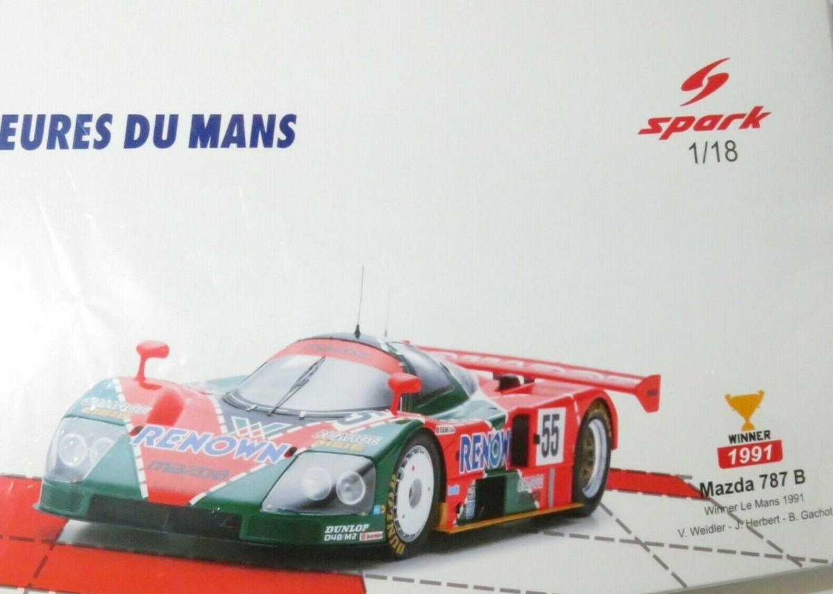 spark 1/18 MAZDA 787B 1991 マツダスピード Spark 18lm91 MAZDA 787 B 'renown' #55 Le Mans Winner 1991
