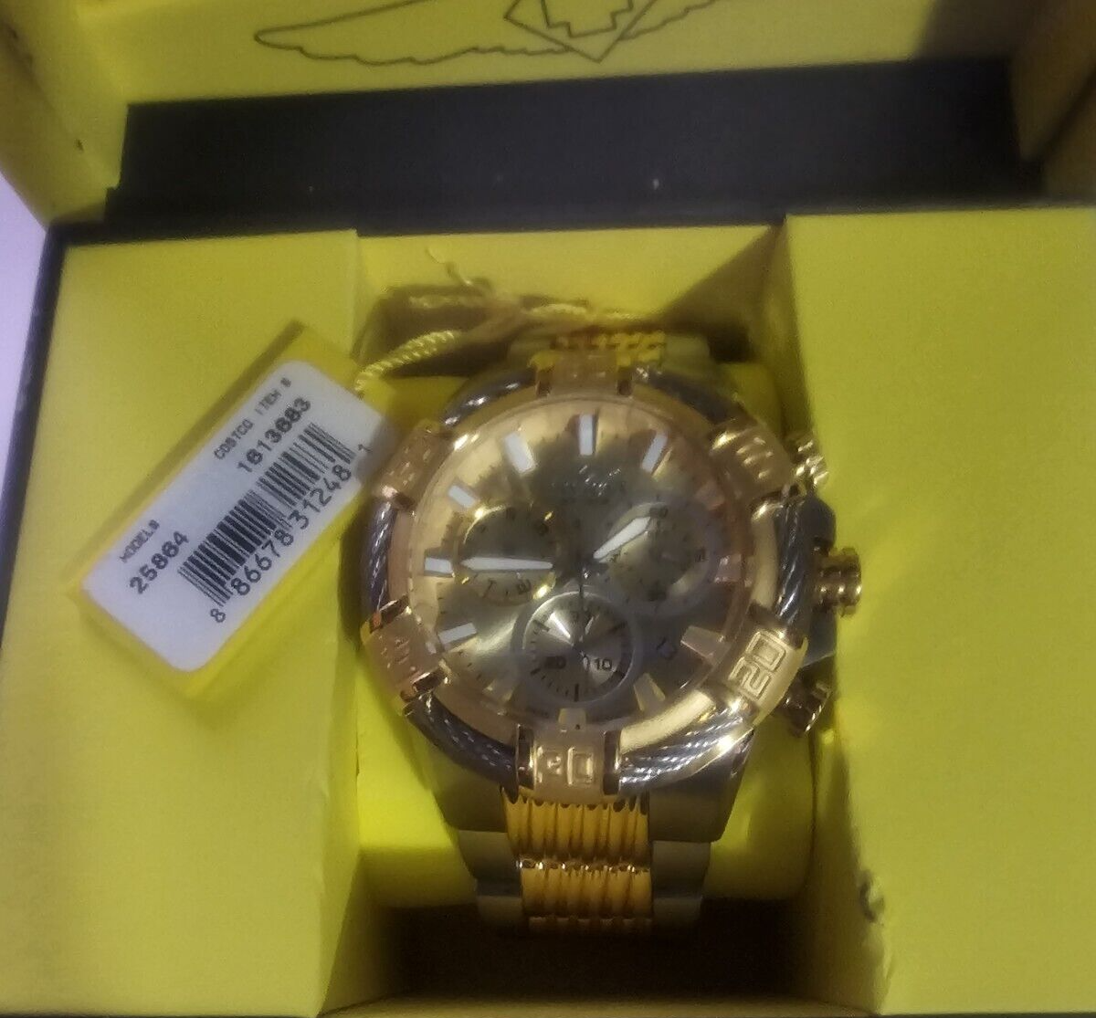 Invicta 25864 51mm Gold Silver Stainless Steel Case Gold Silver