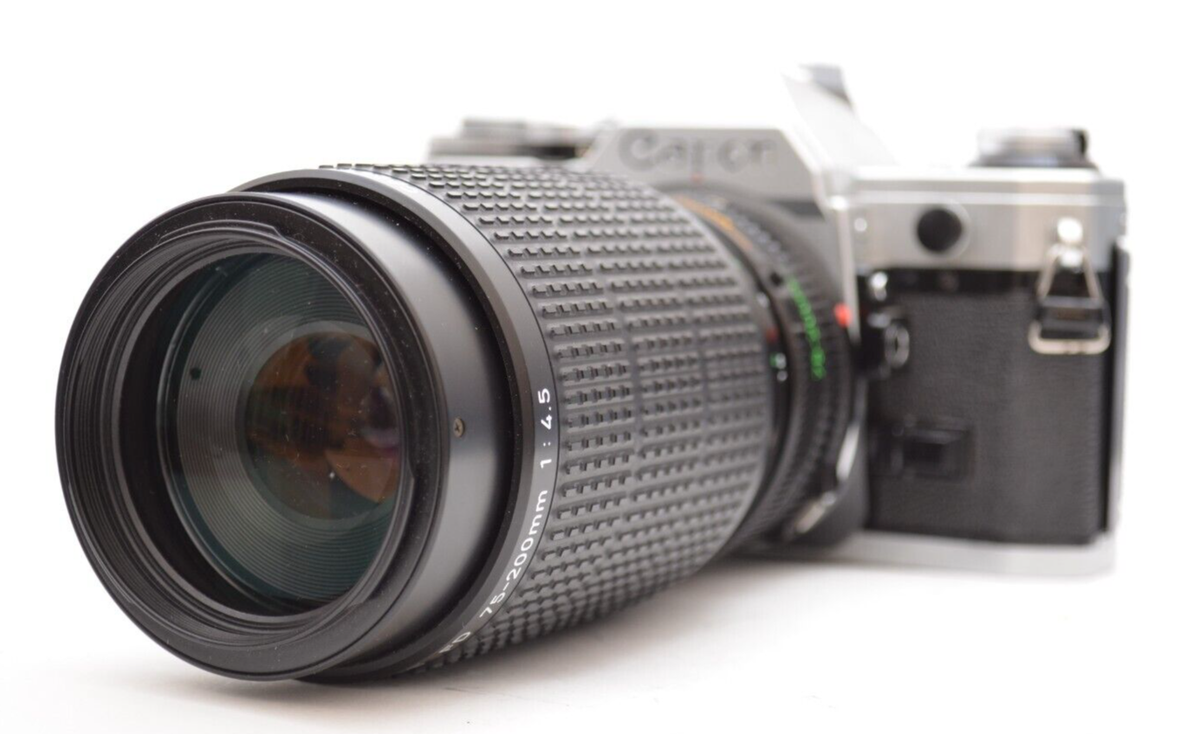 CANON AE-1 + FD 35-75mm f4レンズ付 動作良好 Top Mint】 Canon AE-1 Silver SLR 35mm Film New FD 75-200mm f