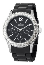 Anne Klein Women's Crystal on Bezels Black Dial Quartz Watch 10/9317BKBK