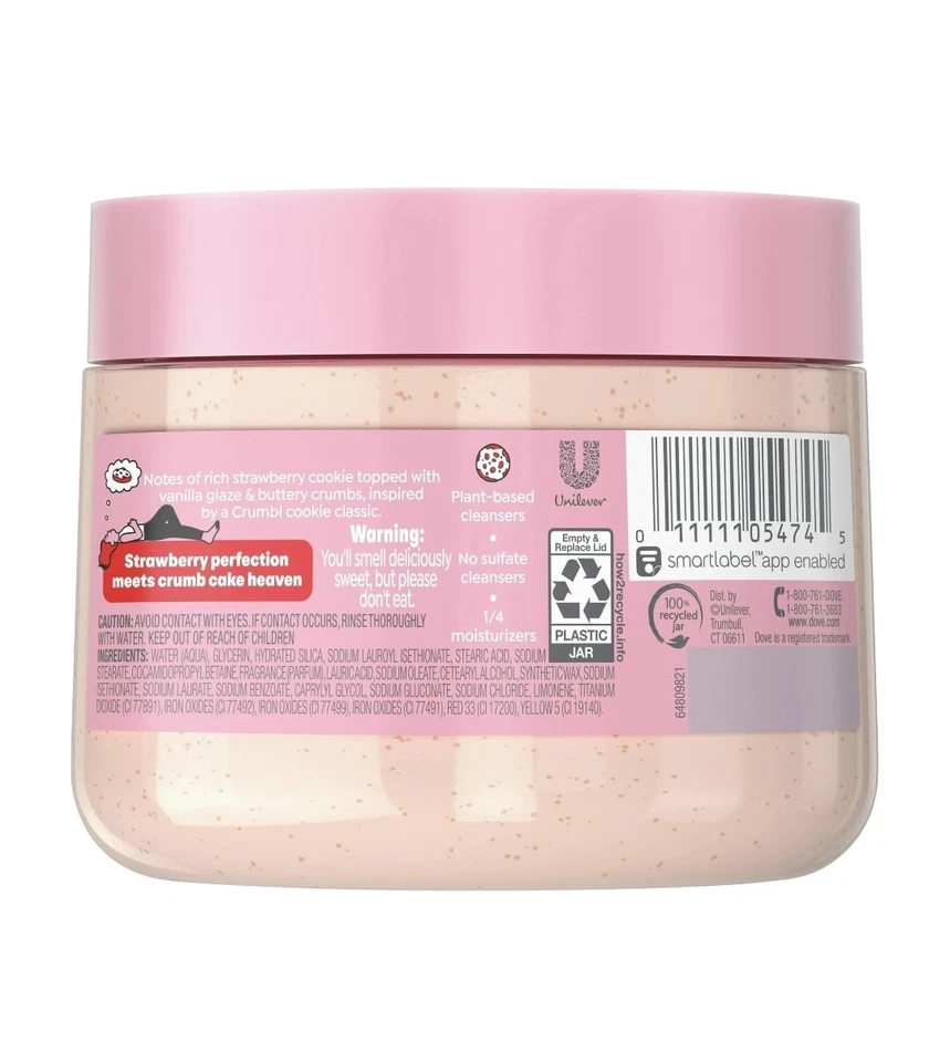 NEW Limited Edition Dove x Crumbl Body Scrub Strawberry Crumb Cake, 15oz - Image 3 of 4