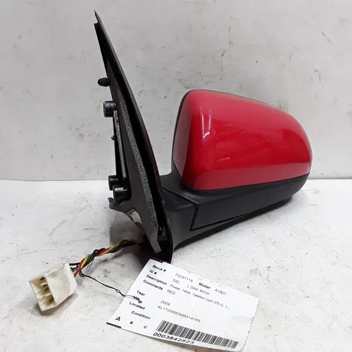 07 08 09 10 11 Chevy Aveo sedan left driver's red door mirror five wires OEM