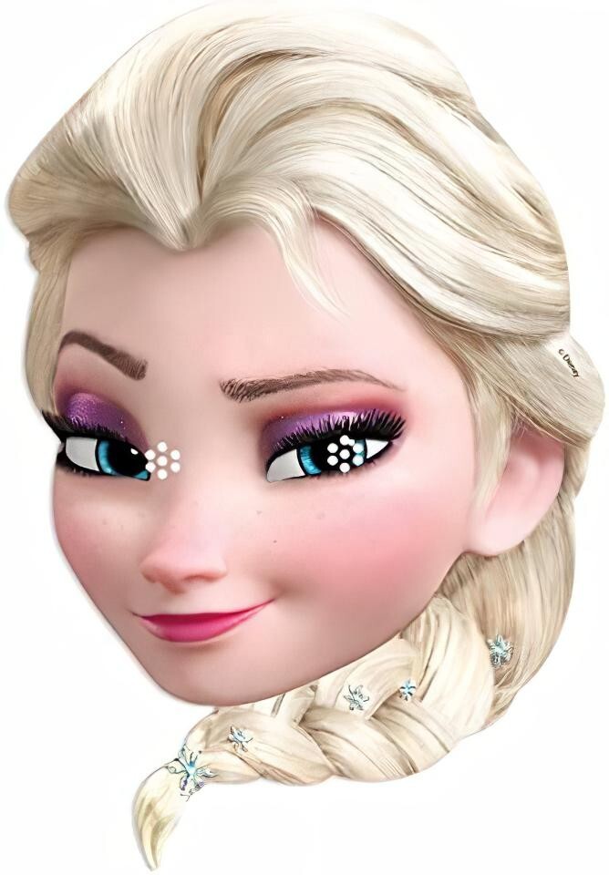 Elsa De Frozen Oficial Disney Individual Tarjeta Cara Máscara. Niños Fiesta Fun