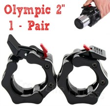 Lock Jaw Collars 2" - Olympic Barbells Muscle Clamps Bar Weights Lifting 1 Pair