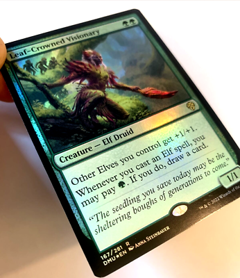 MTG Leaf-Crowned Visionary *FOIL* Dominaria United 167/281 NM Rare