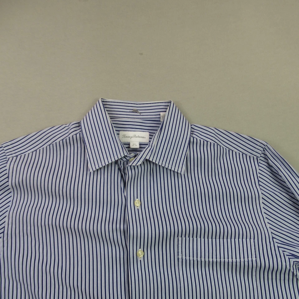 Tommy Bahama Shirt Mens 15.5 Long Sleeve Button Front Lightweight Stripes - Image 3 of 4