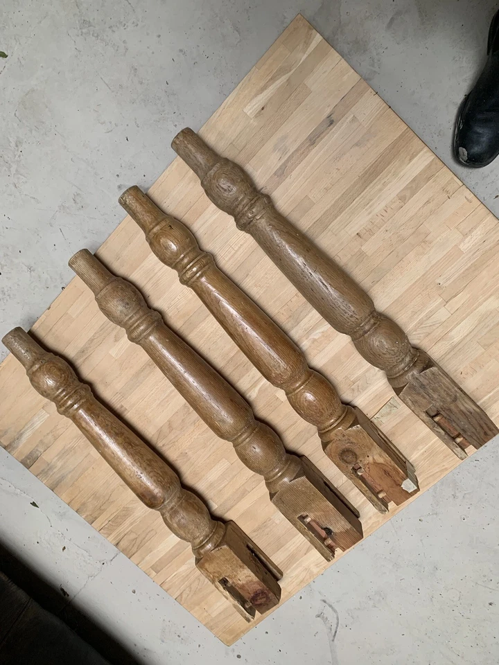 "4 patas de mesa de cocina de granja de pino - patas torneadas de madera Shabby Chic 29""" Foto 4 de 4