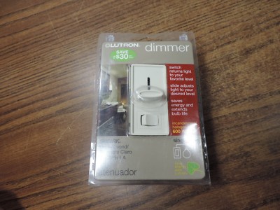 Lutron Skylark S-600PH-LA 600 Watt Single Pole Preset Dimmer Light Almond