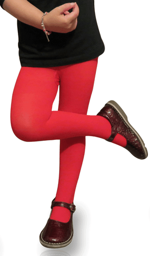 Girls Colored Tights Costume Dance Tights Red - Picture 1 of 2