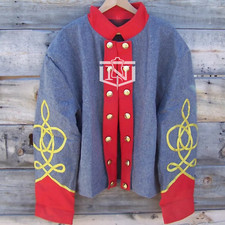 Men Grey Civil War Confederate Military Jacket Reenactment Coat,