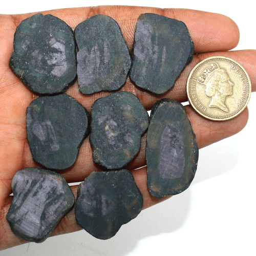 8 Pcs Natural Watermelon Ruby Untreated 24mm-34.8mm Rough Slice Loose Gemstones - Picture 1 of 13