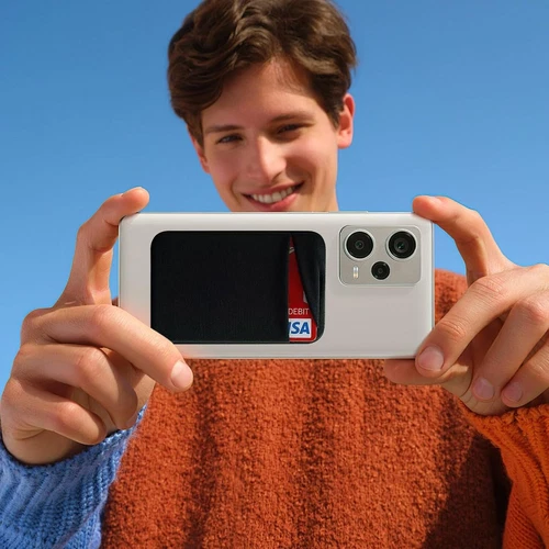 2 piezas Portatarjetas de Crédito Bolsa Teléfono Celular Billetera Bolsillo Adhesivo Negro - Imagen 9 de 10