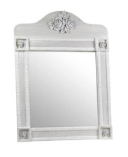 SPECCHIO RETTANGOLARE LEGNO h78*50 CM CLASSIC SHABBY CHIC MODERNO ROSE AVORIO