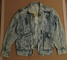 Vintage Mens 80s 90s Urban Equipment Sz M Acid Washed Blue Denim Jacket READ