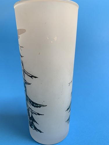 Mackinac Bridge Mid Century Bar Glass Souvenir Frosted Eched Glasswear Vtg UP US - Picture 6 of 8