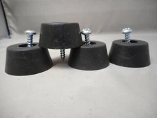 Set Of 4 Large HD Rubber Feet For Generators, Spkr Cabs, Amps Etc & 4 Mtg Screws