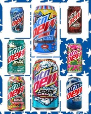 MTN DEW IN 8 DIFFERENT FLAVOURS IN THE NEW AMERICAN IMPORT 355ML DRINKS X 8 Can
