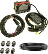 airmaxxx 3/8" Manifold Airride 4-Corner Air Valve Solenoid 7 Switch Box 3/8 Hose