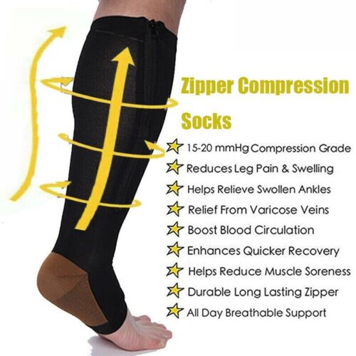 Medias DE Compresion Para Varices Alivia el Dolor de las Piernas Tobillos Pies - Picture 8 of 13