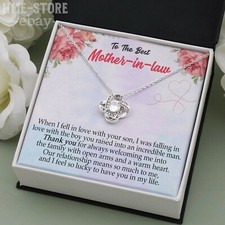 Best Mother-In-Law Necklace Love Knot Thank You Mother In Law Gift From Daughter