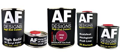FÜR Jeep M3 Raspberry Red Metallic Autolack Grundierung Klarlack 3,7L Set