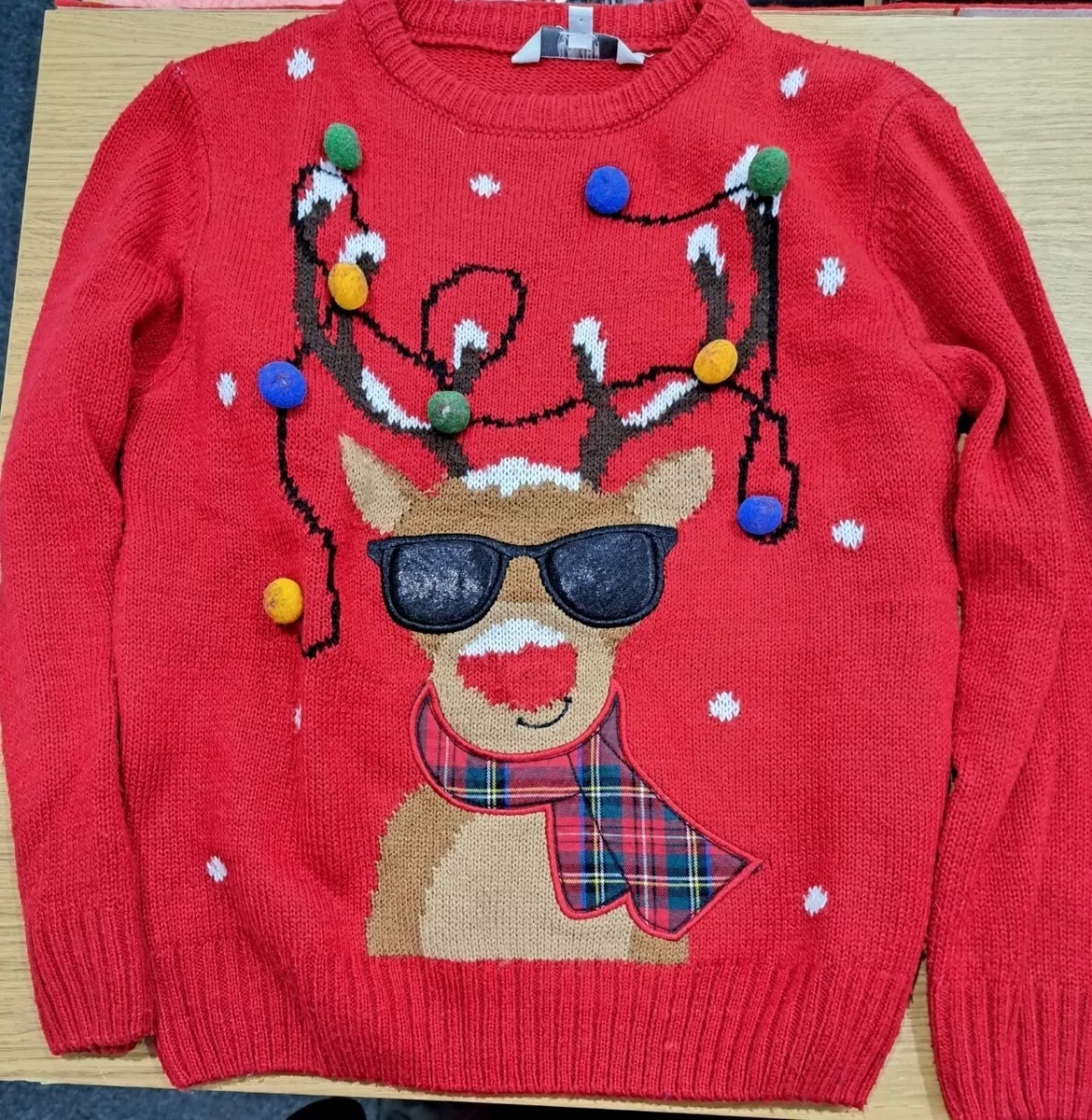KIDS PEACOCKS BRANDED CHRISTMAS RUDOLF RED JUMPER 7 8 YRS EXCELLENT CONDITION