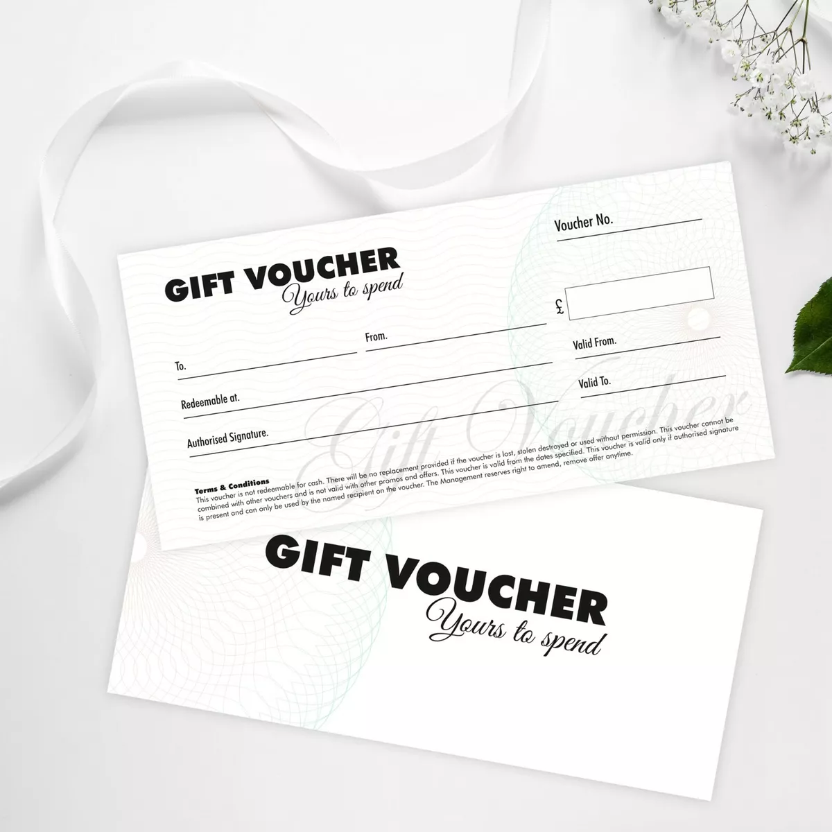 Blank Gift Voucher Coupon Card Certificate For Business Shops Events &  Occasions