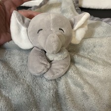 Carter s Baby Security Blanket Gray Elephant Plush Lovey Satin Stuffed Toy 2022