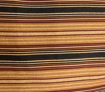 1 Yard Gold, Rust , Black Striped 44  Wide 100% Cotton