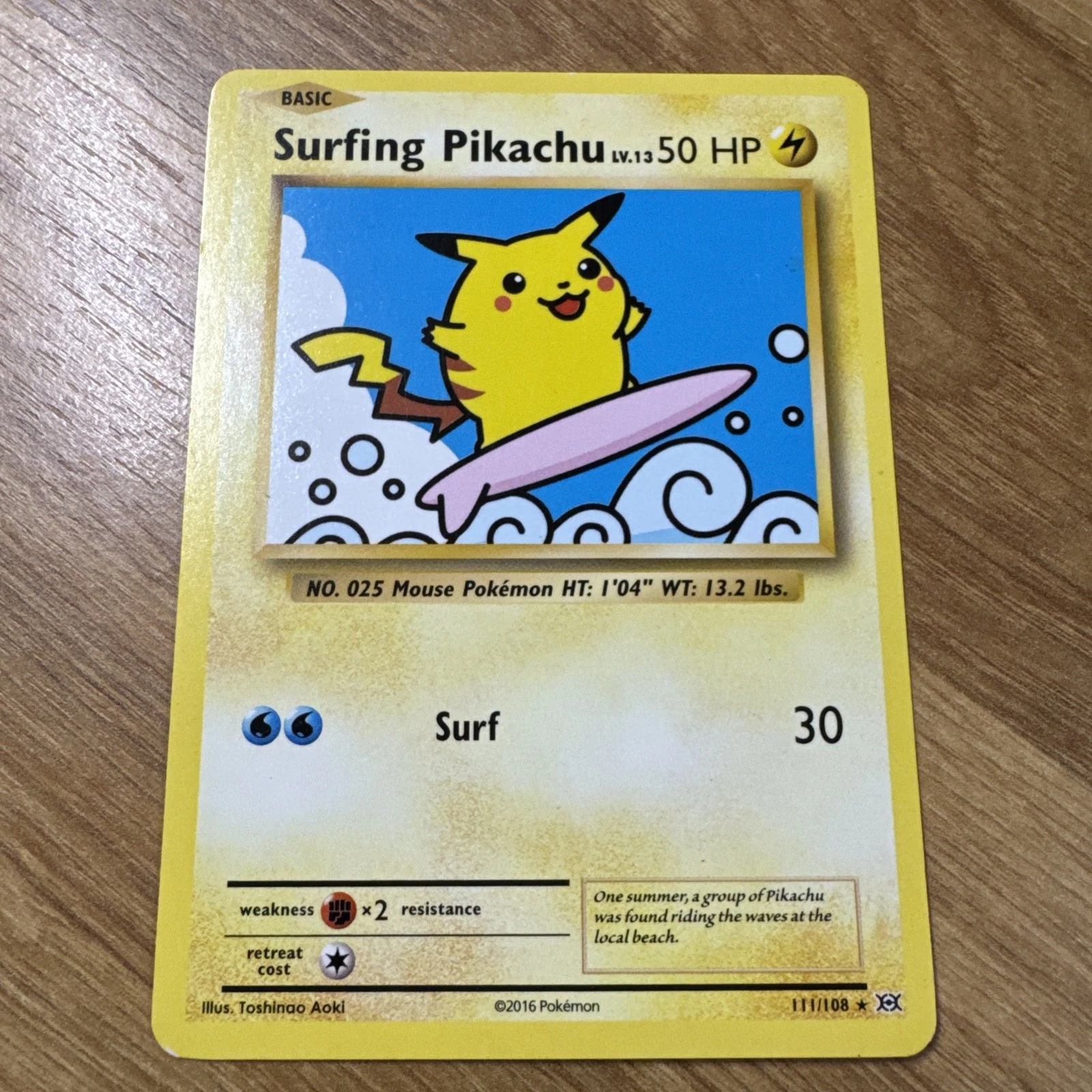 Pokémon XY Evolutions Pikachu TCG Card 111/108 Surfing