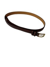 Vintage Lands  End Brown Leather Belt USA Made Brass Buckle Men  s 40