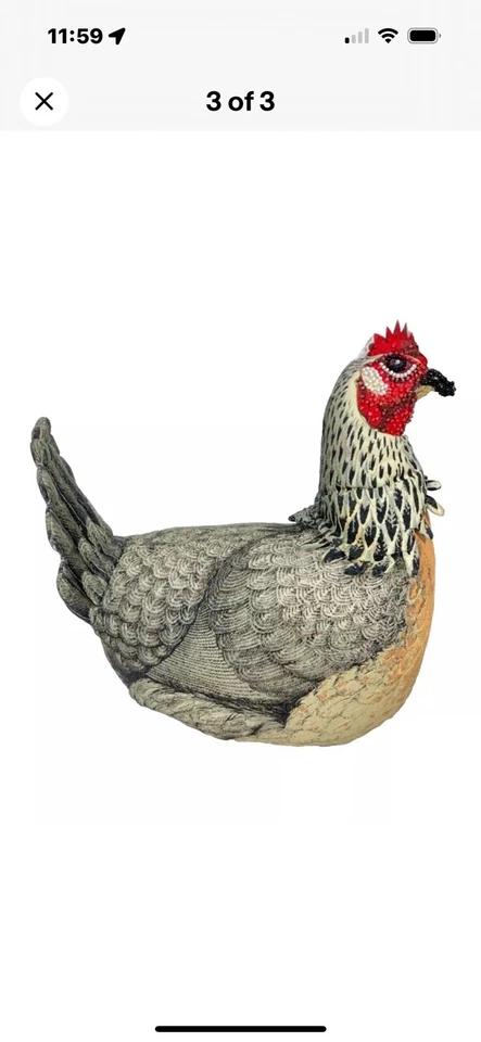 New Beaded Chicken Shaped Pillow By John Derian For Target Fall 2024 14” Tall - Image 3 of 3