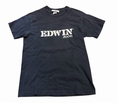 Vintage Edwin Jeans T-shirt Men s S/M Single Stitch Faded Black USA Made 90s