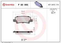 Bremsbelagsatz Scheibenbremse Prime Brembo P 83 065 FüR Toyota Corolla NDE120_