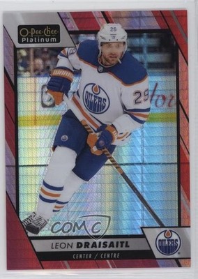 2023-24 O-Pee-Chee Platinum Red Prism 61/199 Leon Draisaitl #5 16fy