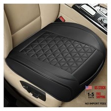 GLSOWEE Leather Car Seat Cover, Auto Front Bottom Seat Cover Luxury Car Black